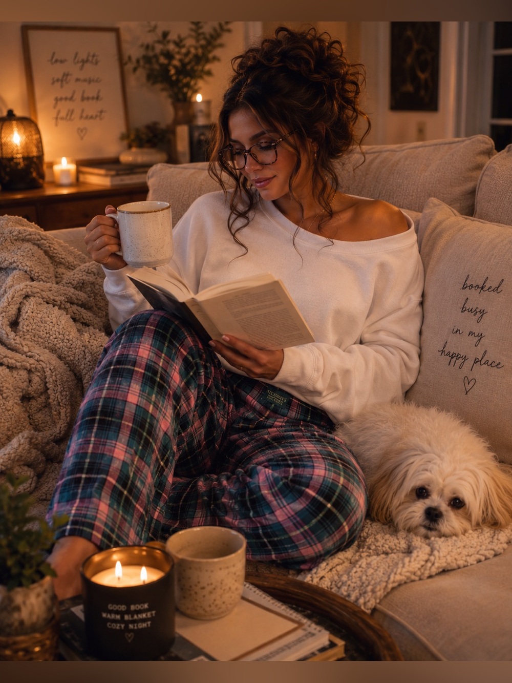 Victoria's Secret Pink and Green Plaid Cuffed Pajama Pants